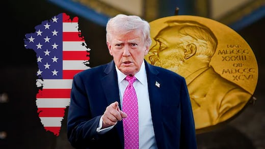 Trump critica al Nobel de la Paz y plantea control sobre Groenlandia