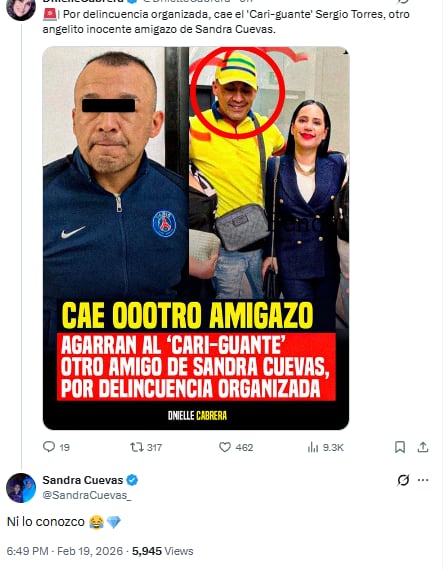 Sandra Cuevas aclara relación con Sergio Ulises Torres, ‘El CariGuante’