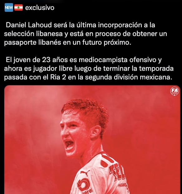 Daniel Lajud jugará en la Selección de Líbano