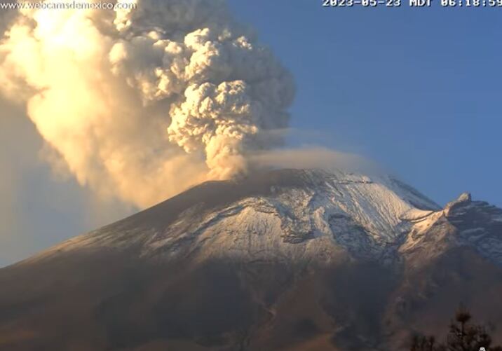 Volcán Popocatépetl hoy, martes 23 de mayo