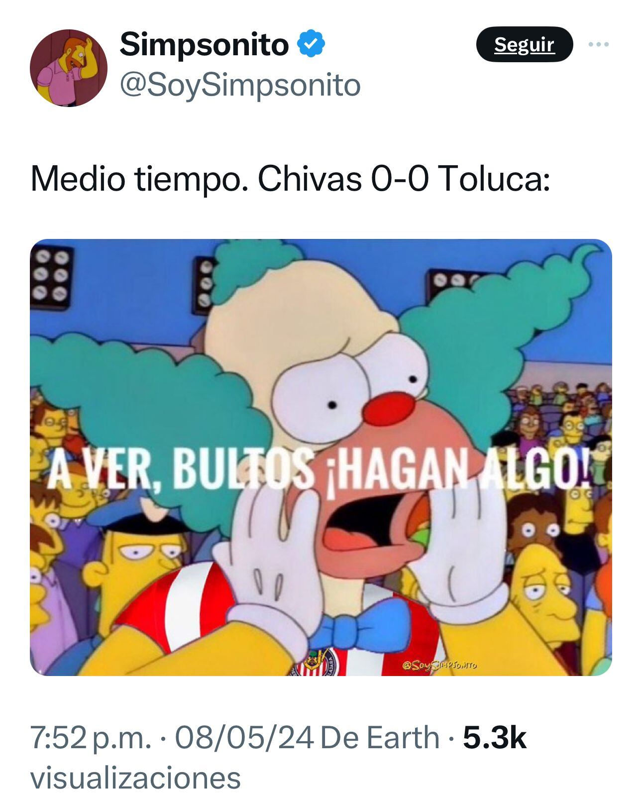 Meme de Chivas ante Toluca