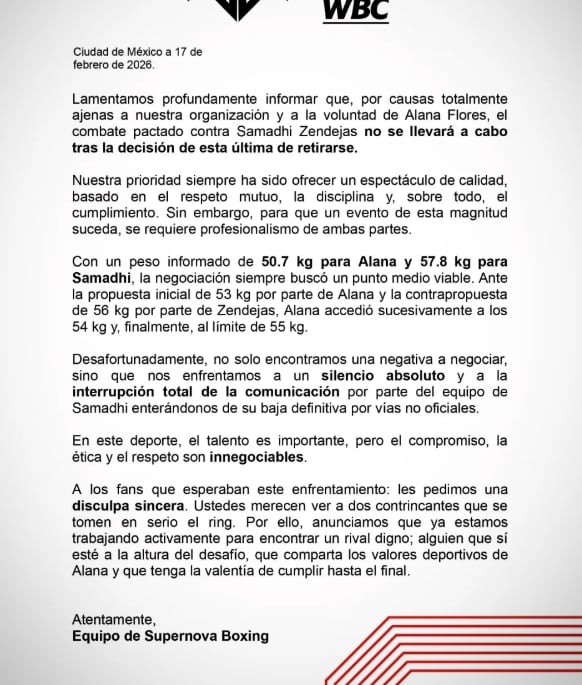 Comunicado Supernova Boxing