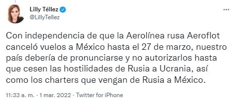 Tuit de Lilly Téllez