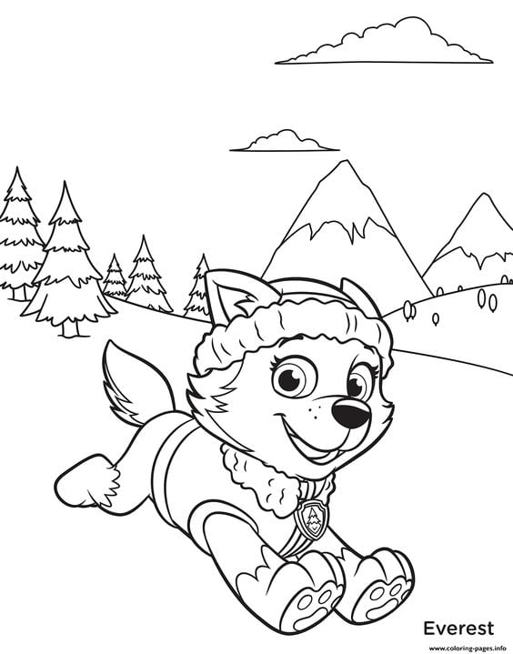 Dibujo de Everest de Paw Patrol