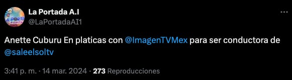 Un rumor asegura que Anette Cuburu podría llegar a Imagen Televisión