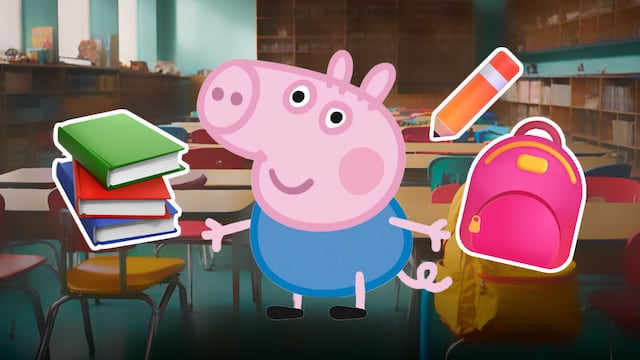 Dibujos de George, el hermanito de Peppa Pig, de regreso a clases para colorear