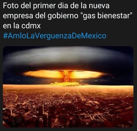 Meme sobre Gas Bienestar
