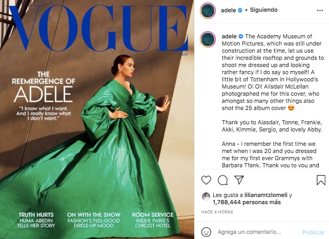 Adele posa para la revista Vogue
