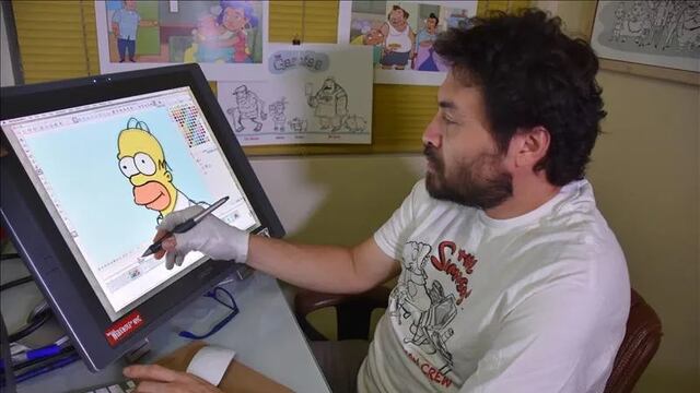 Edwin Aguilar, dibujante de Los Simpson