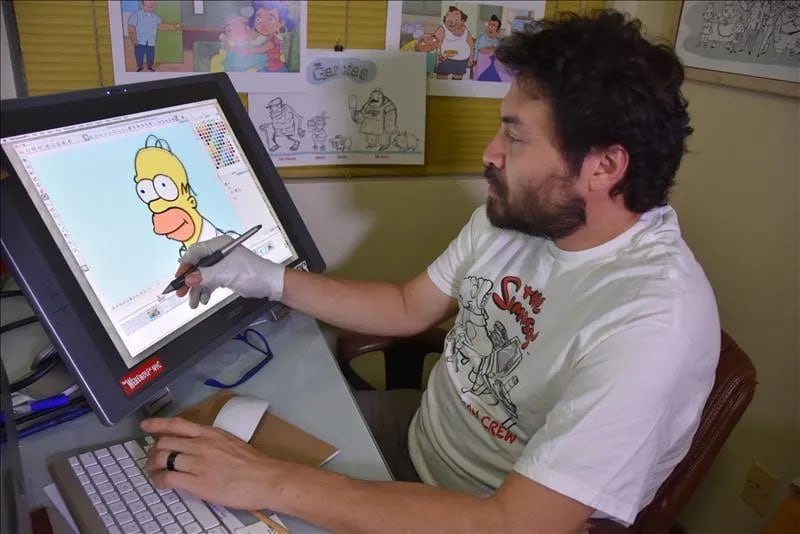 Edwin Aguilar, dibujante de Los Simpson