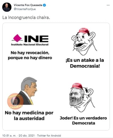 Tuit de Vicente Fox