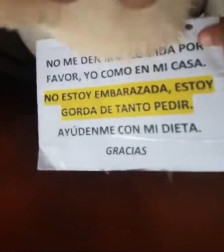 Letrero que lleva una perrita para que no finja ser callejera
