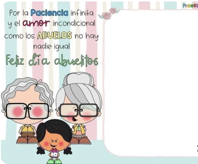Tarjeta para el Día de los Abuelos con mensaje