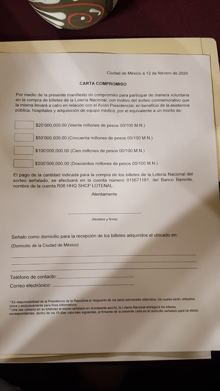 Carta compromiso que circula en redes sociales.