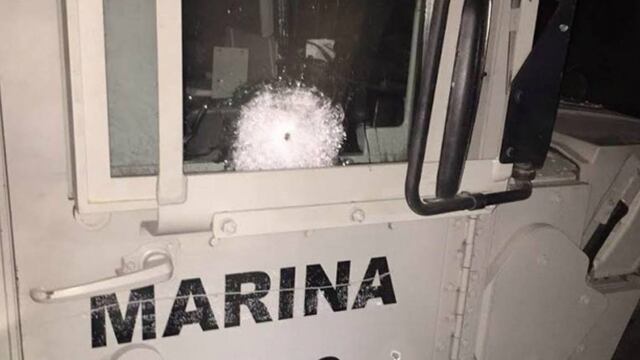 Vehículo de la Marina en el operativo en el que fue abatido el "H2".