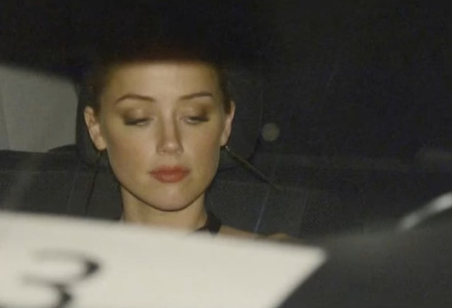 Amber Heard tras presuntamente haber sido golpeada por Johnny Depp