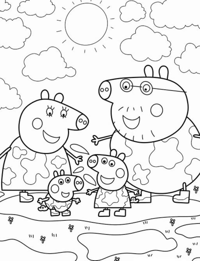 Dibujos de Mamá Cerdita, la madre de Peppa Pig con temática de ...