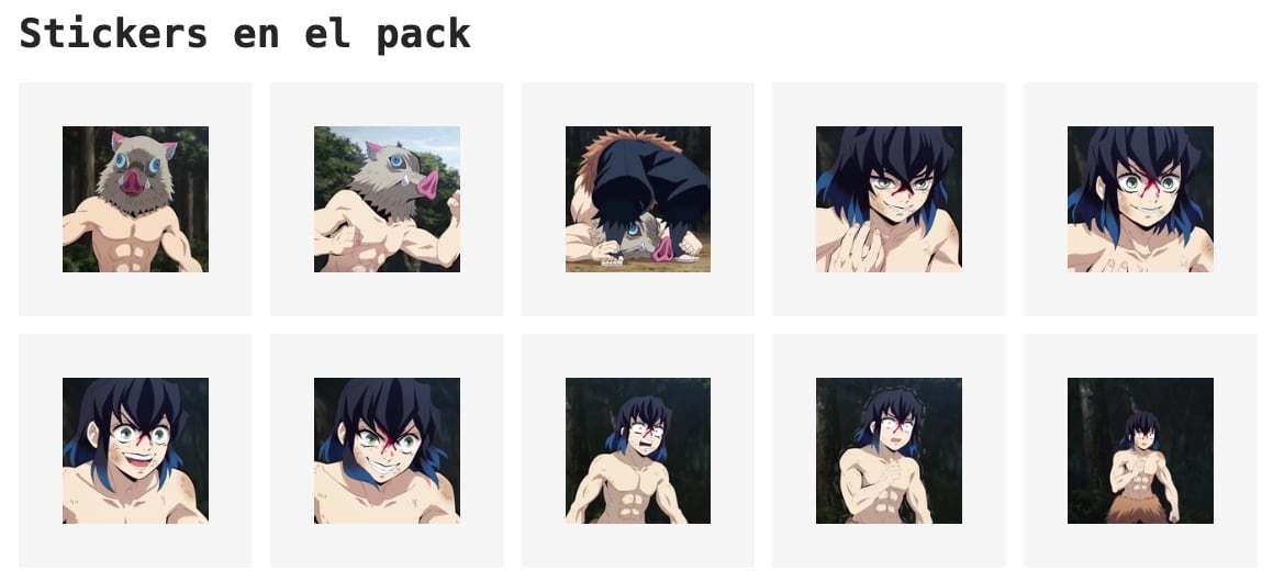 Stickers de Inosuke Hashibira