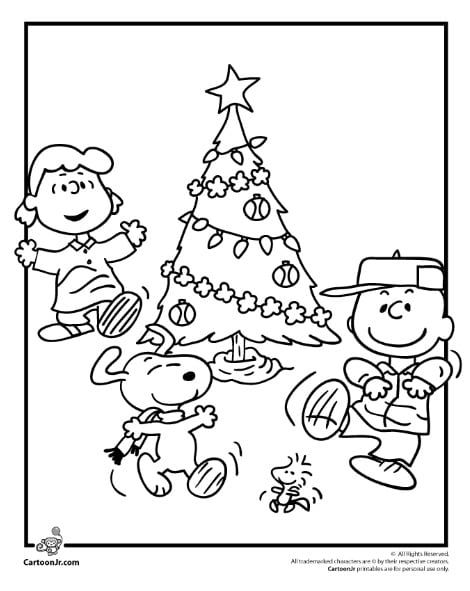 10 dibujos de Snoopy para colorear por Navidad 2024