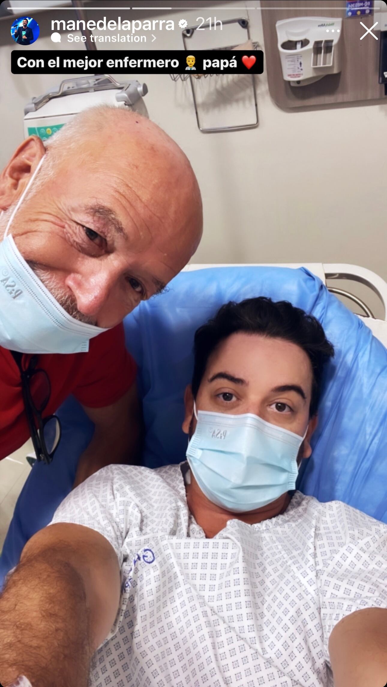 Mane de la Parra aparece hospitalizado.