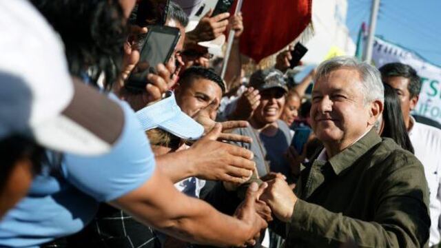Andrés Manuel López Obrador durante evento en Tijuana.