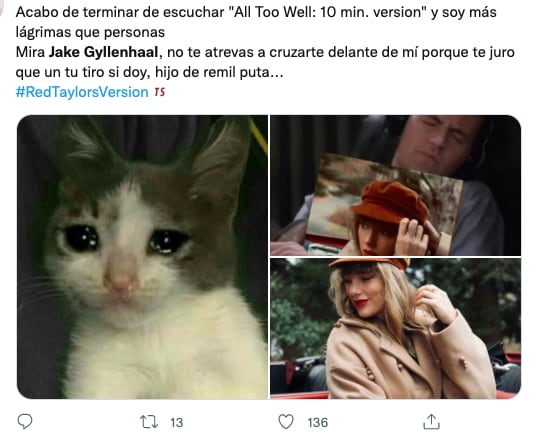 Memes de Jake Gyllenhaal por el 'Red (Taylor's Version)'
