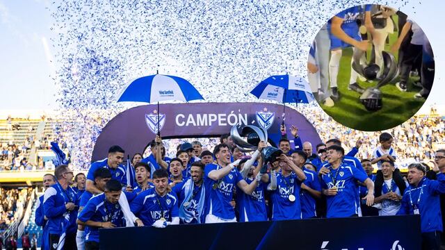 ¡Ni en el llano! El trofeo de la Supercopa Argentina se le rompió a Vélez Sársfield en pleno festejo.