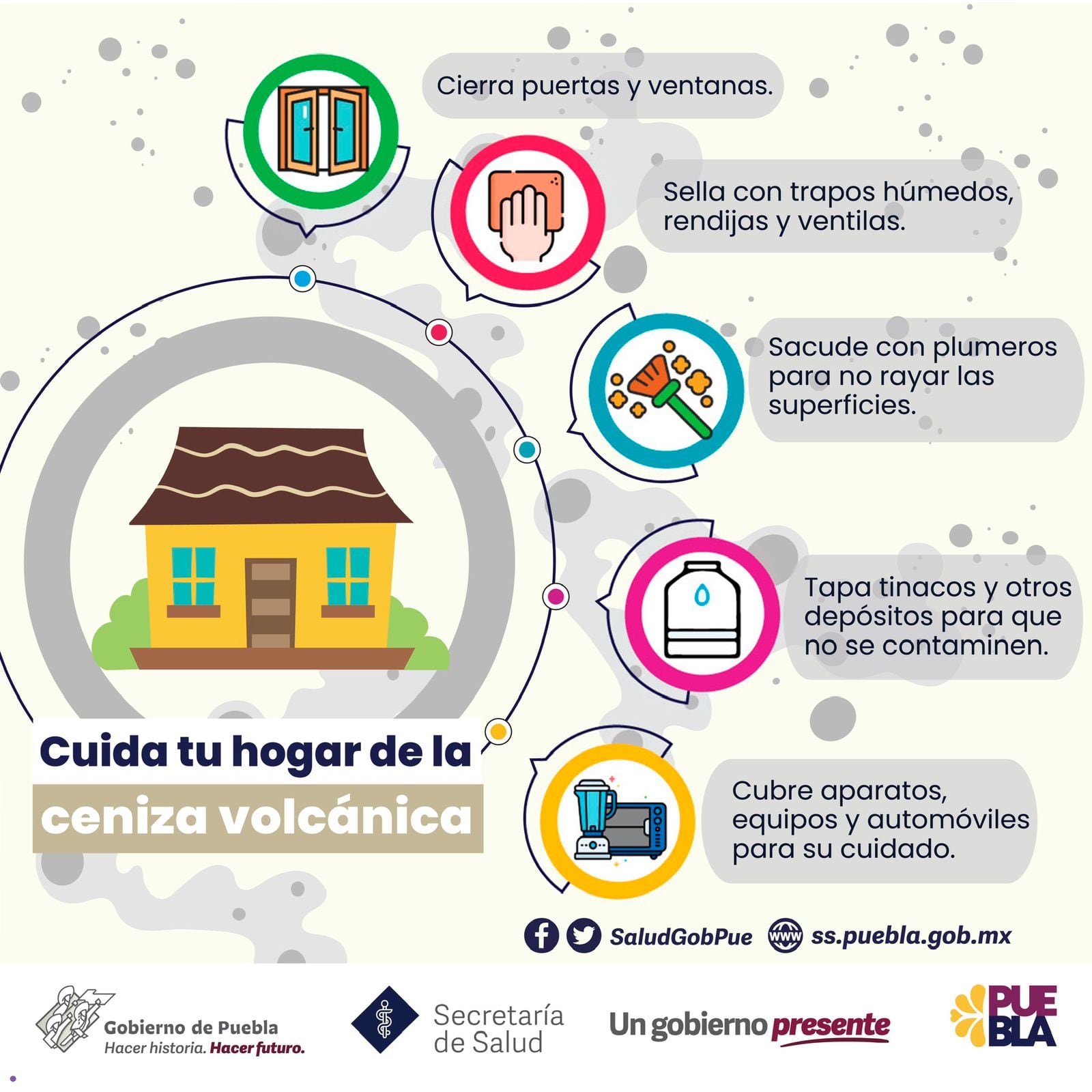 Recomendaciones por ceniza del Popocatépetl
