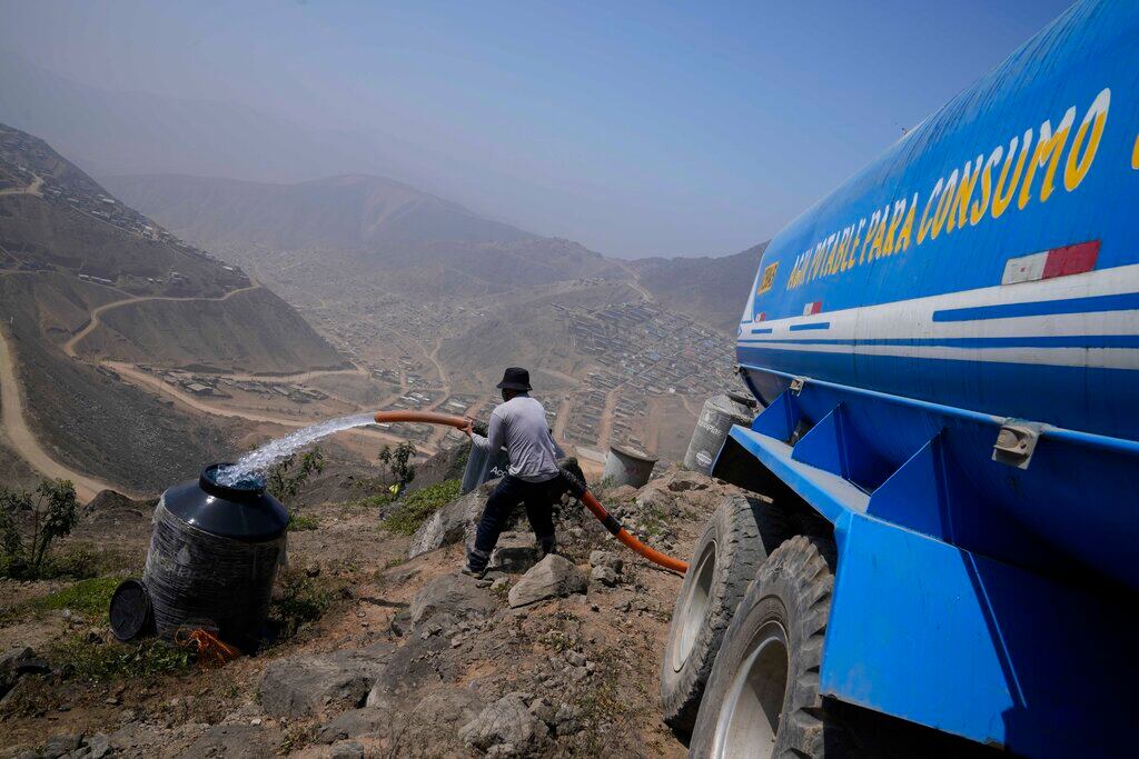 Pipa de agua en Perú.