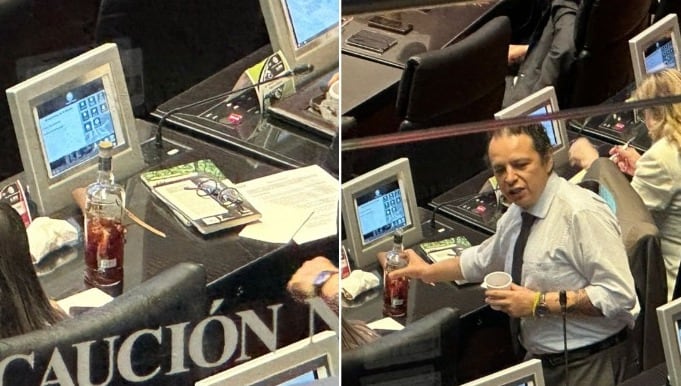 Hirepan Maya es captado ¿descorchando un vodka en plena sesión?