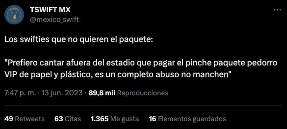 Los precios de los paquetes VIP para ver a Taylor Swift en el Foro Sol abren debate en redes sociales