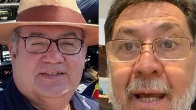 Gerardo Fernández Noroña y una foto editada de Felipe Calderón