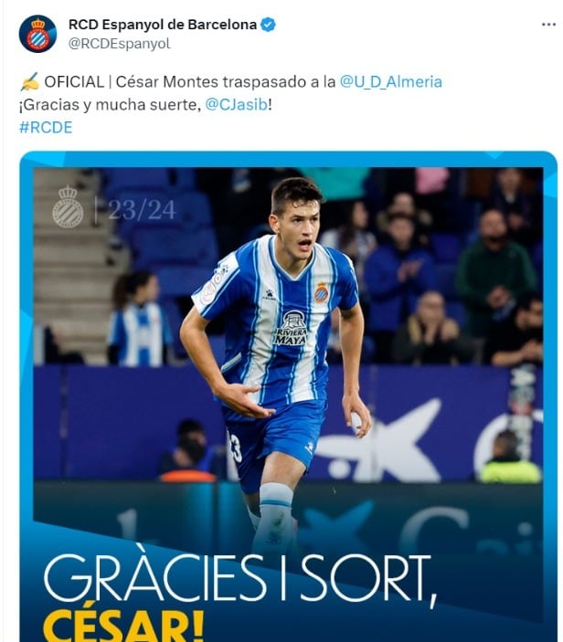 César Montes, nuevo jugador del UD Almería.