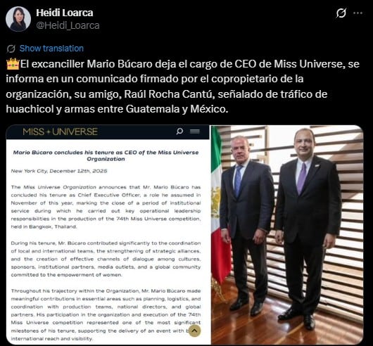 Miss Universo confirma salida de su director ejecutivo tras caso Raúl Rocha