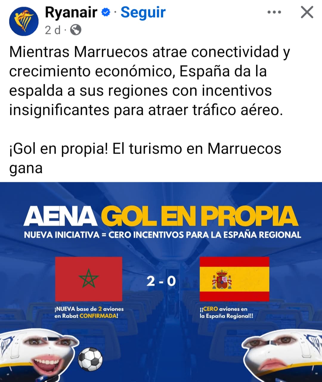 Post de Ryanair en X