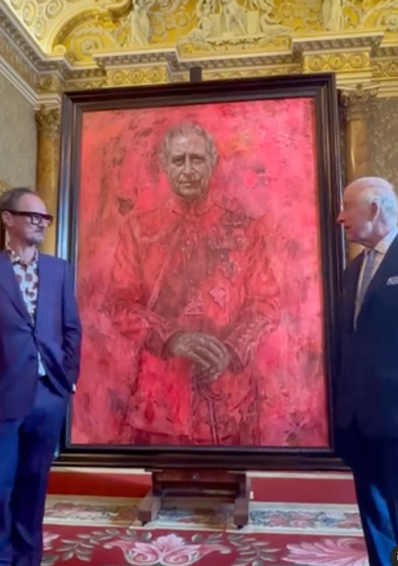 El diabólico retrato oficial del rey Carlos III es revelado por primera vez (FOTOS)