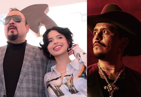 Pepe Aguilar junto a Ángela Aguilar / Christian Nodal