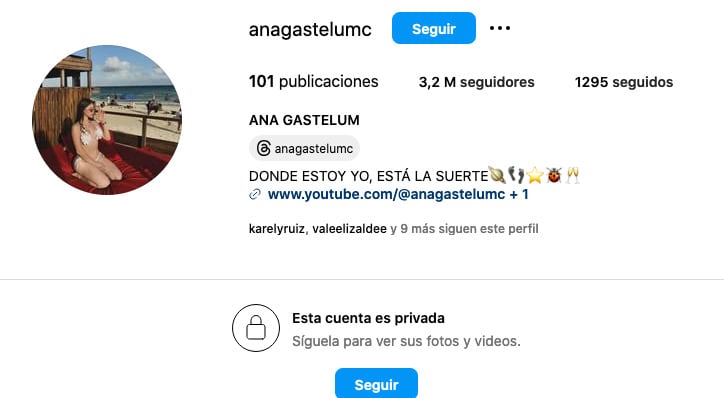 Ana Gastelum privatizó su cuenta de Instagram.