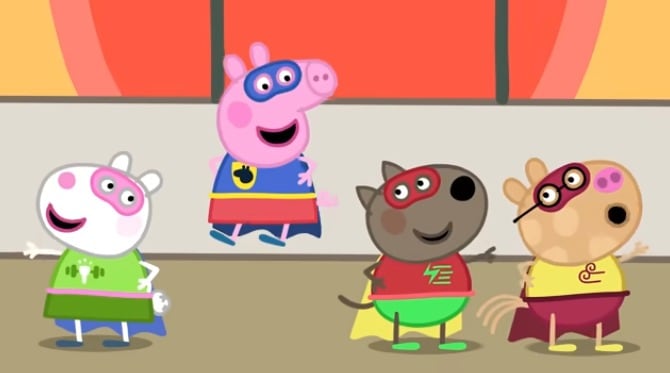 Capítulo Peppa Pig juega a ser una superheroína