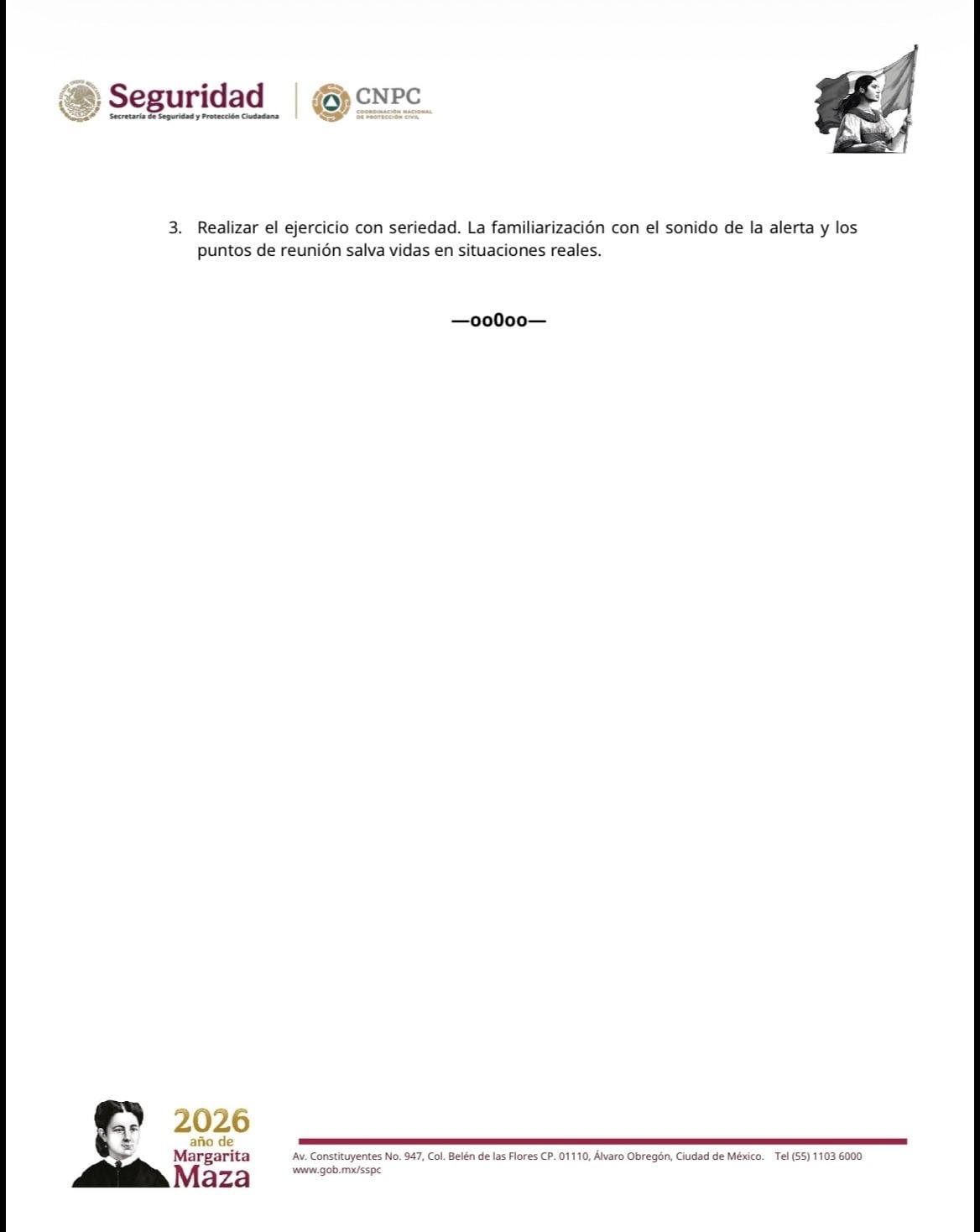 La CNPC llama a simulacro nacional el próximo 18 de febrero 2026