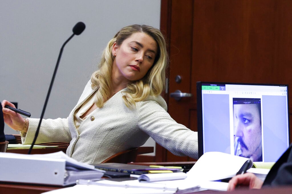 Amber Heard durante el juicio