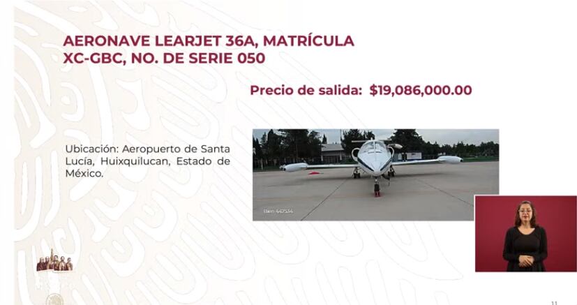 Subasta de aeronaves.