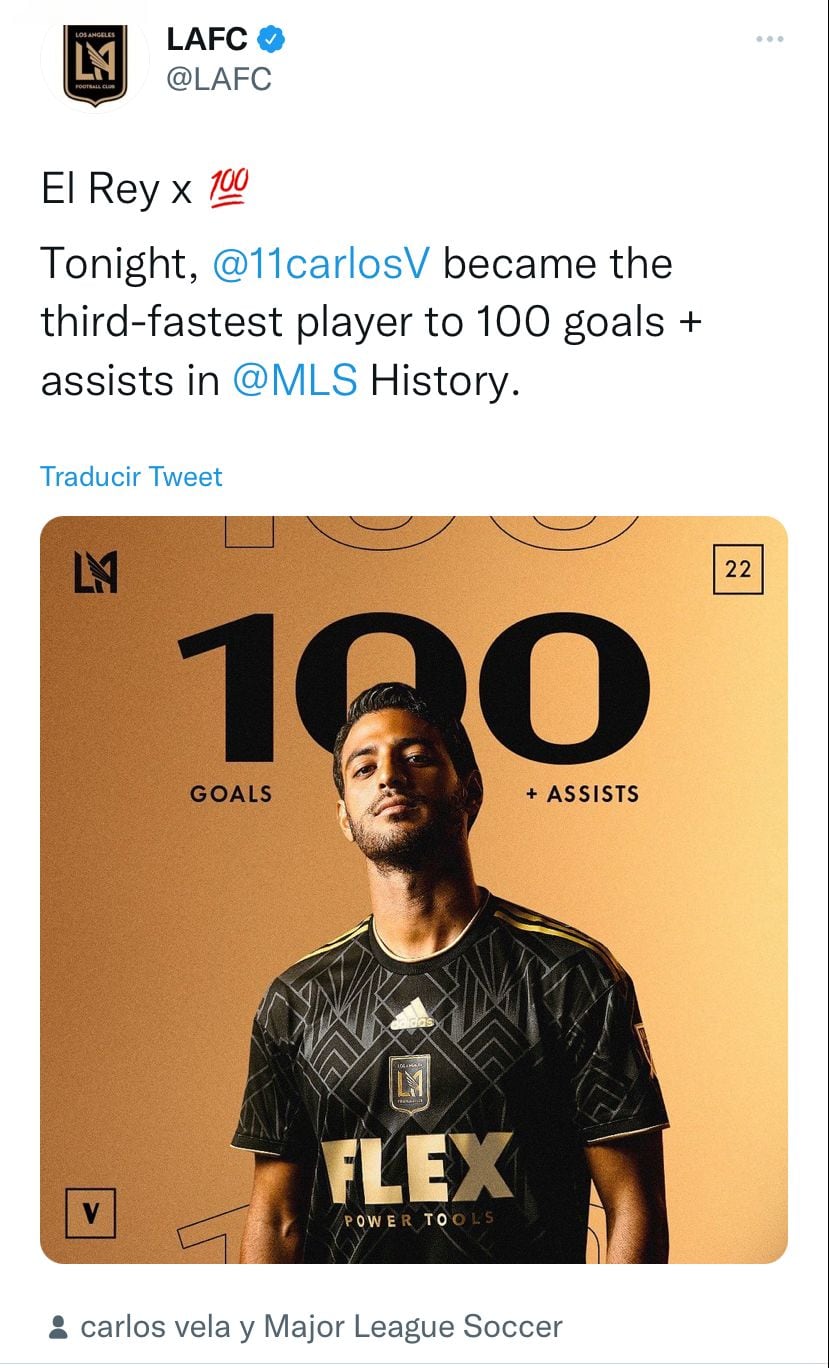 El LAFC destacó el logro obtenido por Carlos Vela en la MLS.