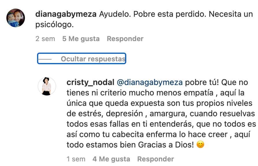 Comentario de Cristy Nodal