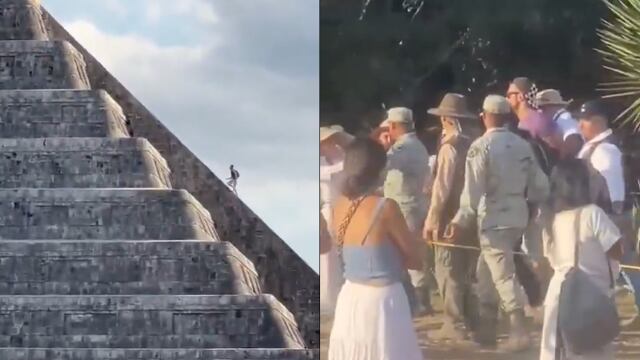 Turista extranjero subió a pirámide de Chichén Itzá y terminó detenido y golpeado