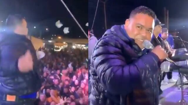 Mario Alberto López Gámez, alcalde de San Juan de Sabinas, Coahuila, aventando dólares a la gente