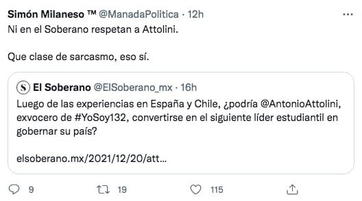 Tuits sobre Antonio Attolini