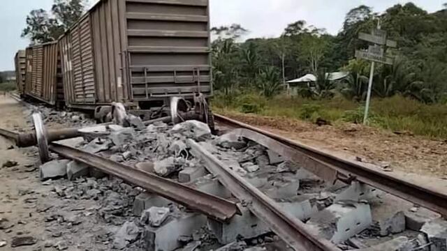 Tren del istmo de Tehuantepec se descarriló