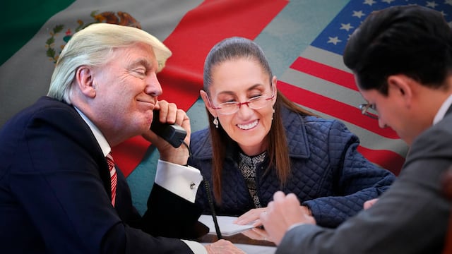 Sheinbaum sostiene llamada con Donald Trump en presencia de Roberto Velasco.