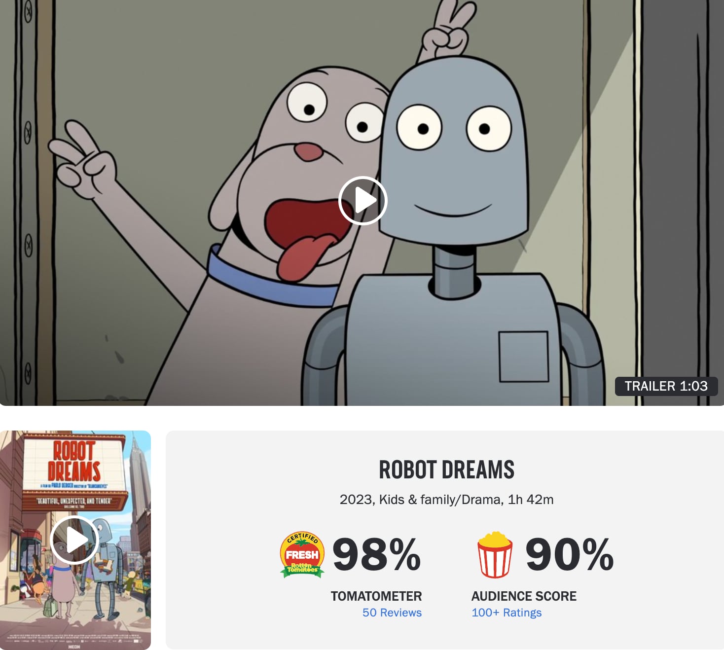 Mi amigo robot en Rotten Tomatoes
